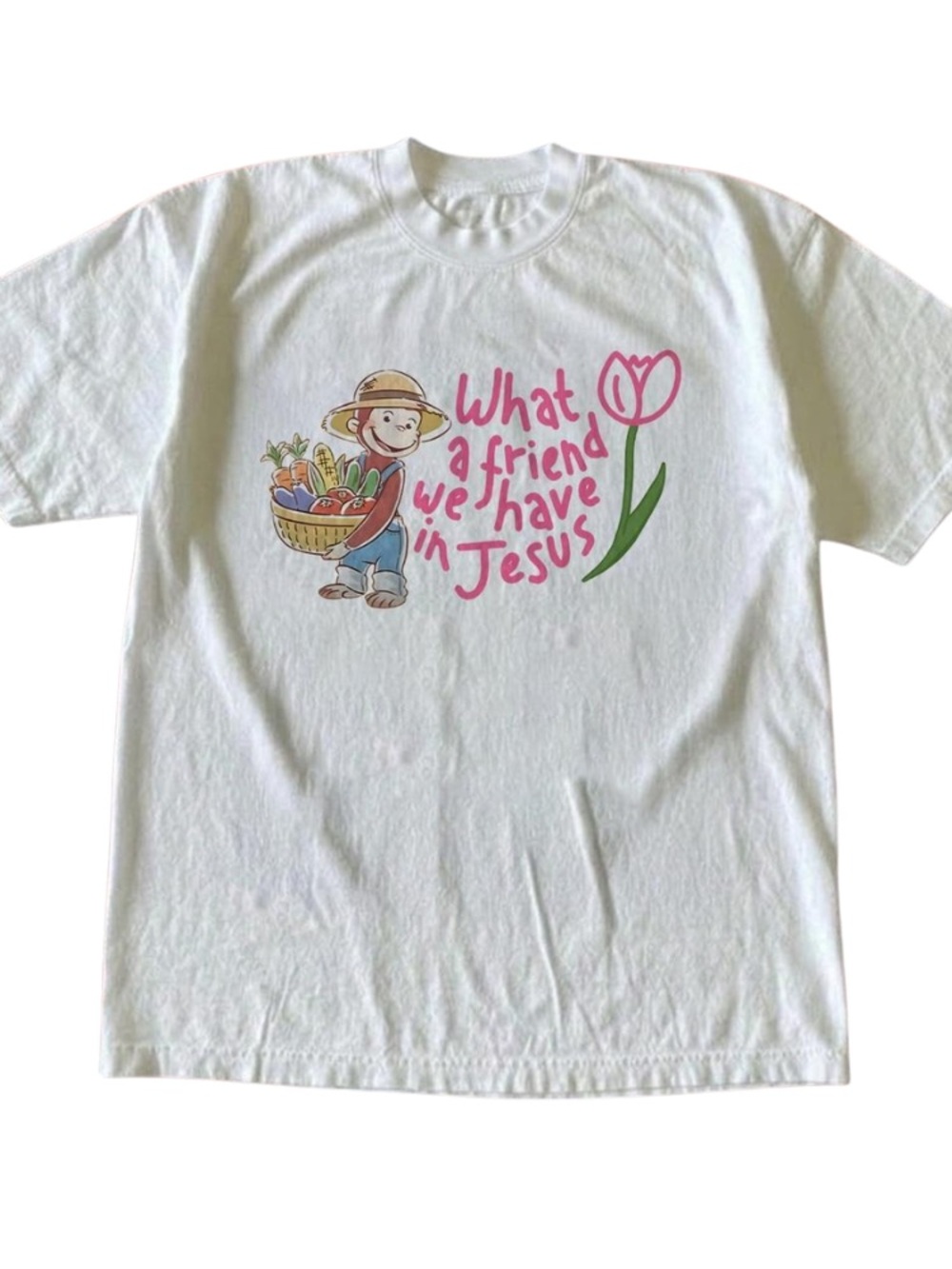White Graphic Tee - What a Friend We Have in Jesus